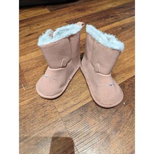 Carter's soft fur lined baby booties 3-6m
